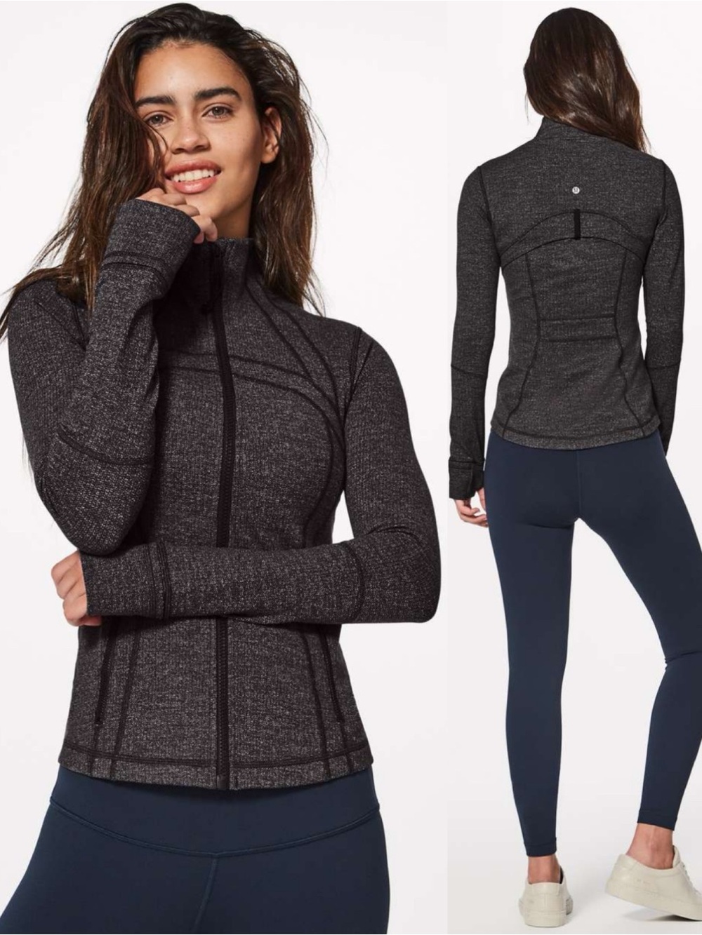 lululemon | Define Jacket Luon Variegated Knit Black Heathered Black 6